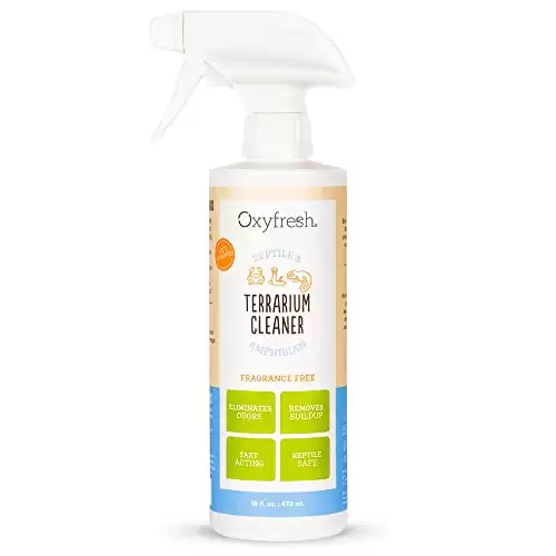 Oxyfresh Premium Terrarium Cleaner – Professional Amphibian & Reptile Terrarium Smell Eliminator – Safe & Quickly Removes Waste & Odors – Streak Free Glass – Bleach Free