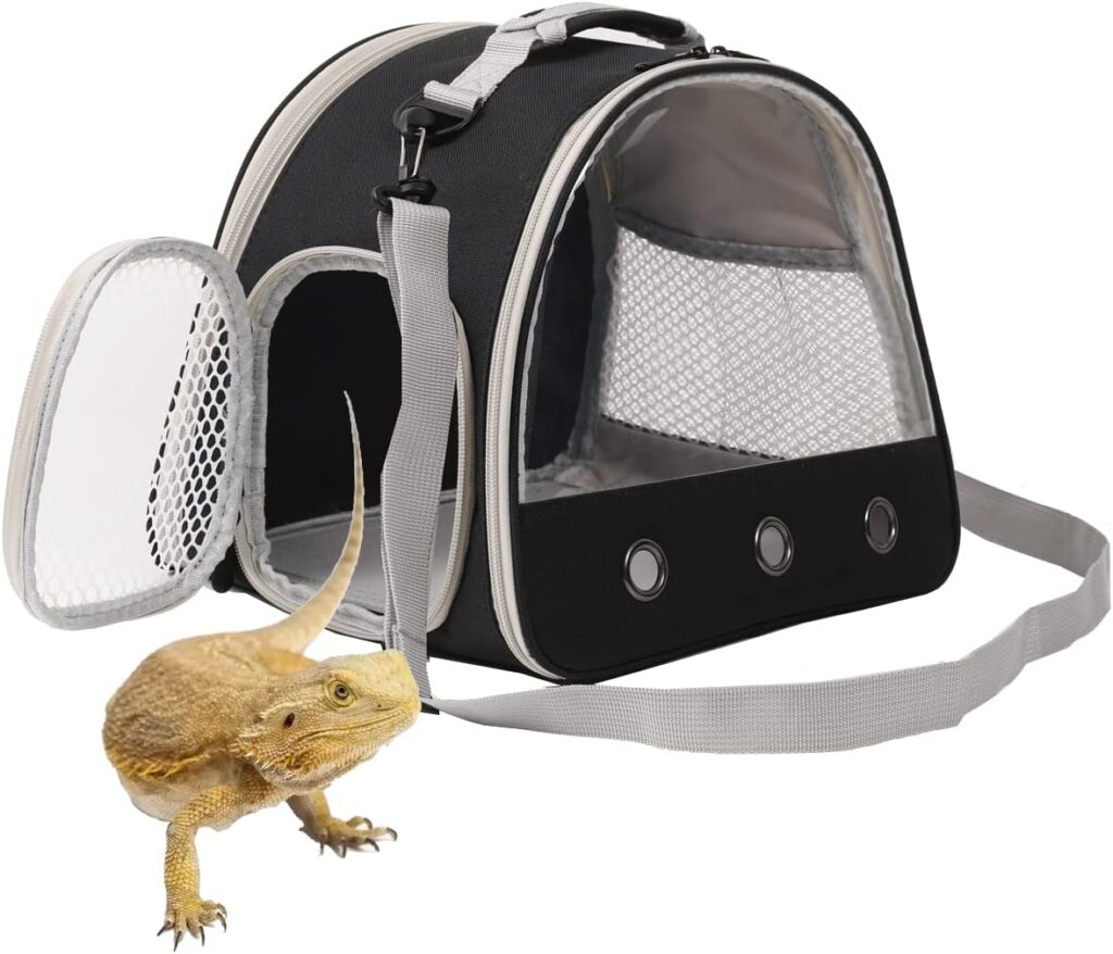 Soft-sided reptile carriers are another great option for short-term transport (like this one) 